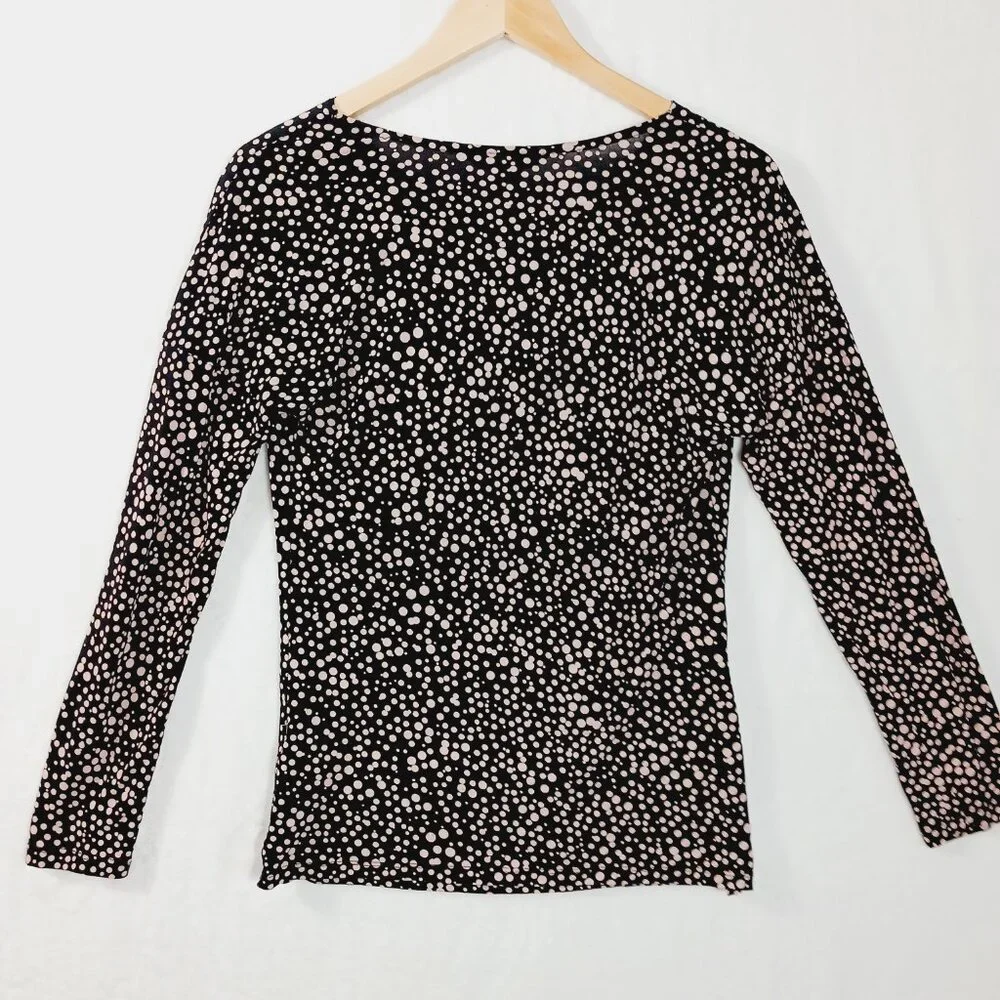 Boden, Women's Top, Size 8, Black with Soft Pink Dots, Lyocell and Wool Blend - Picture 5 of 16